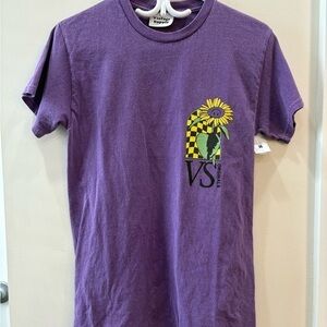 Vintage Supply Purple Graphic T-Shirt Burnout Effect Size XS NWT Cotton